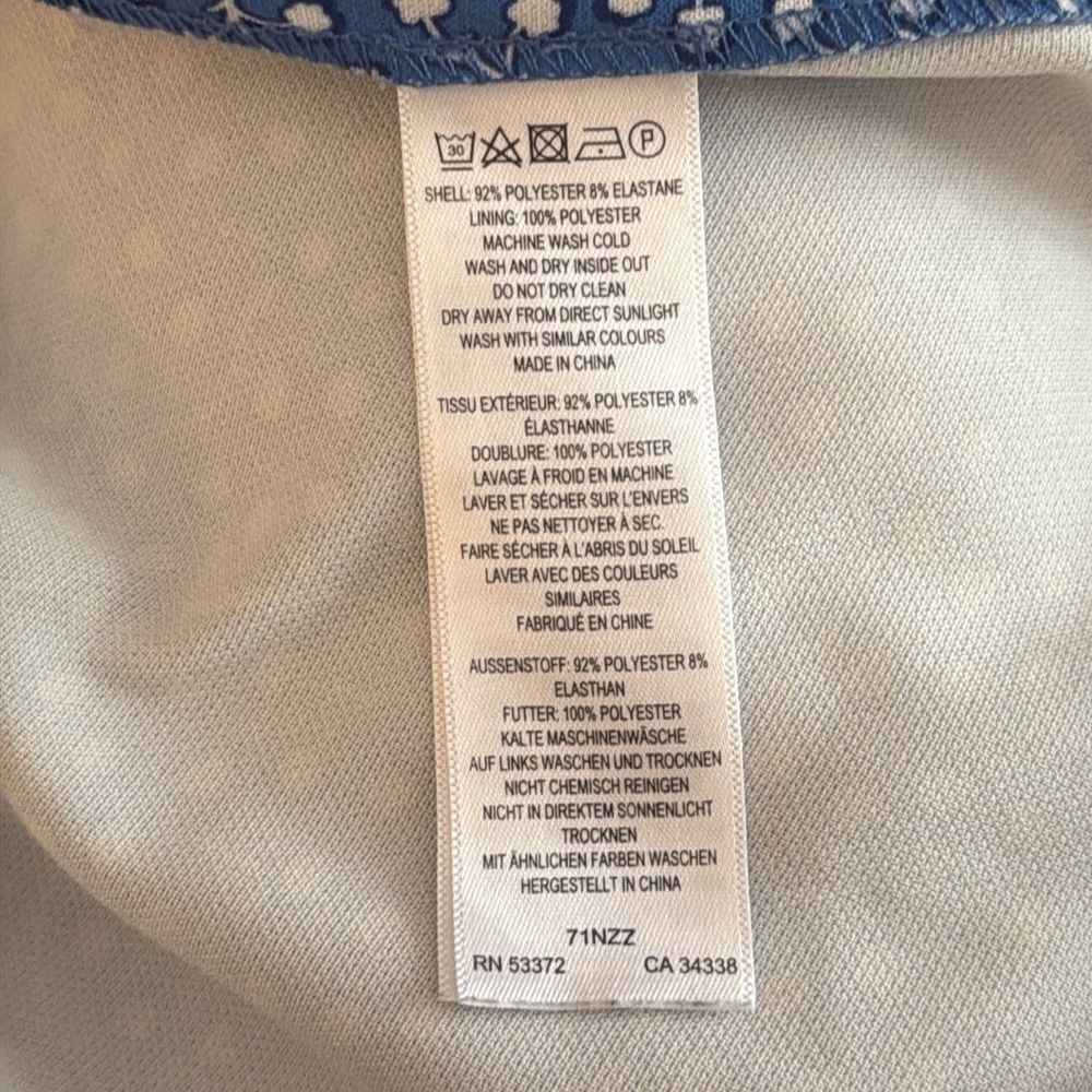 French Connection Elao Whisper Blue Floral Mini Dress Size 4 A-Line Wrap Skirt - Picture 5 of 8